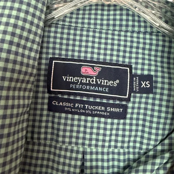 Vineyard Vines Men’s Teal Checkered Button Down Shirt - Picture 3 of 6